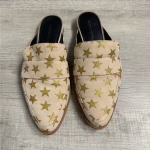 Gold Star Patterned Loafers
